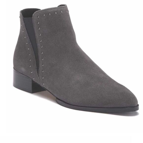NWOB Donald J Pliner Gavi Oily Suede & Stud Slip On Ankle Bootie Gray Size 9.5 - Picture 1 of 11